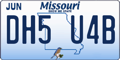 MO license plate DH5U4B