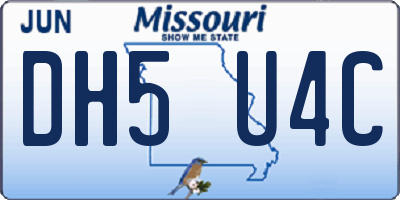 MO license plate DH5U4C