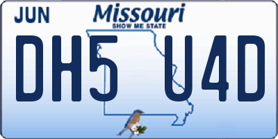 MO license plate DH5U4D
