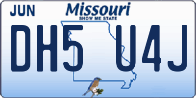 MO license plate DH5U4J