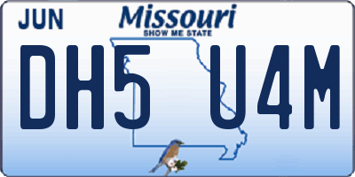 MO license plate DH5U4M