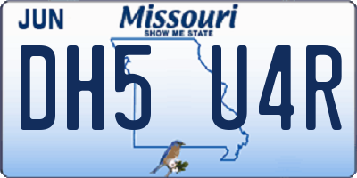 MO license plate DH5U4R