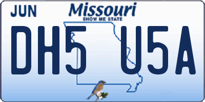 MO license plate DH5U5A