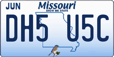 MO license plate DH5U5C