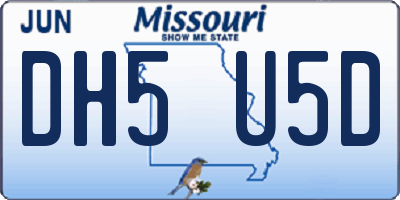 MO license plate DH5U5D