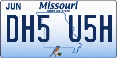 MO license plate DH5U5H