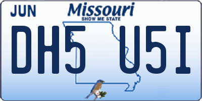 MO license plate DH5U5I