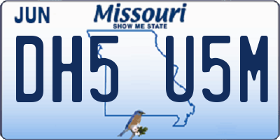 MO license plate DH5U5M