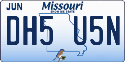 MO license plate DH5U5N