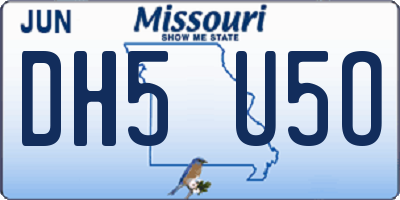 MO license plate DH5U5O