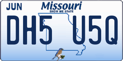 MO license plate DH5U5Q