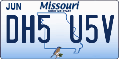 MO license plate DH5U5V