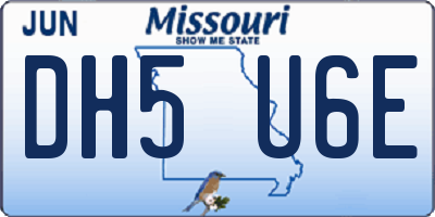 MO license plate DH5U6E