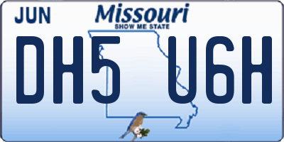 MO license plate DH5U6H
