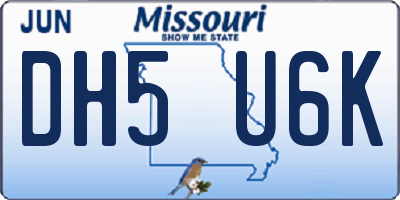 MO license plate DH5U6K