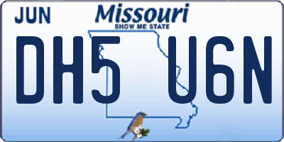 MO license plate DH5U6N