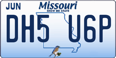 MO license plate DH5U6P