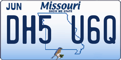 MO license plate DH5U6Q