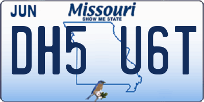 MO license plate DH5U6T