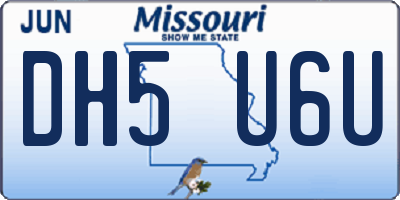 MO license plate DH5U6U