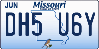 MO license plate DH5U6Y