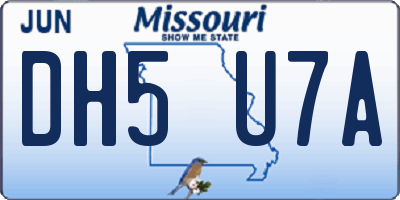 MO license plate DH5U7A