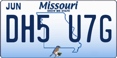MO license plate DH5U7G