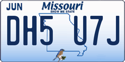 MO license plate DH5U7J