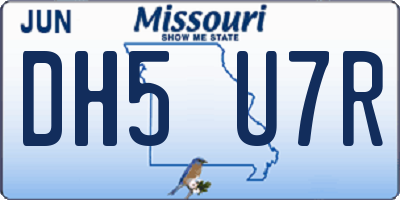 MO license plate DH5U7R