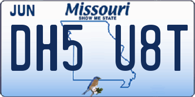 MO license plate DH5U8T