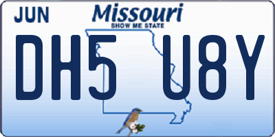 MO license plate DH5U8Y