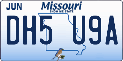 MO license plate DH5U9A