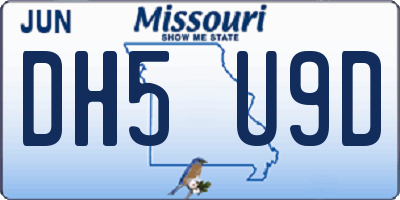 MO license plate DH5U9D