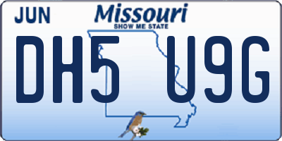 MO license plate DH5U9G