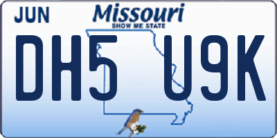 MO license plate DH5U9K