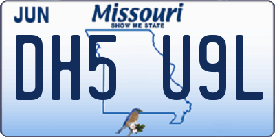 MO license plate DH5U9L