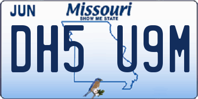 MO license plate DH5U9M