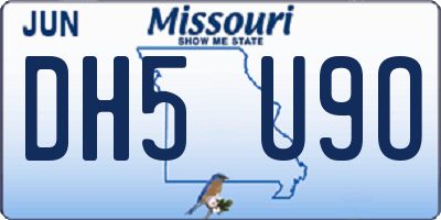 MO license plate DH5U9O