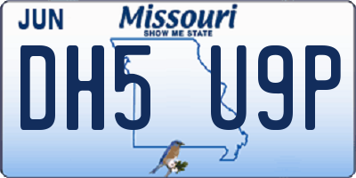 MO license plate DH5U9P