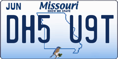 MO license plate DH5U9T