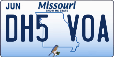 MO license plate DH5V0A