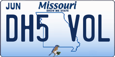 MO license plate DH5V0L