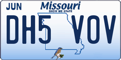 MO license plate DH5V0V