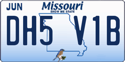 MO license plate DH5V1B