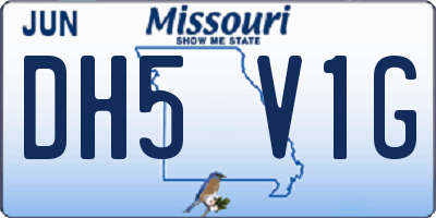 MO license plate DH5V1G