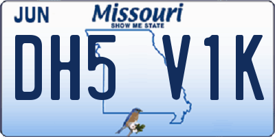 MO license plate DH5V1K
