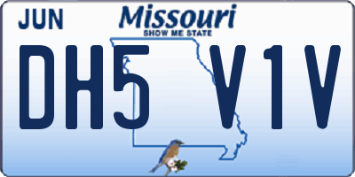 MO license plate DH5V1V
