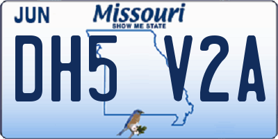MO license plate DH5V2A