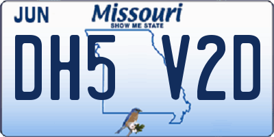 MO license plate DH5V2D