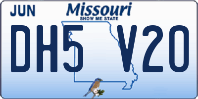 MO license plate DH5V2O